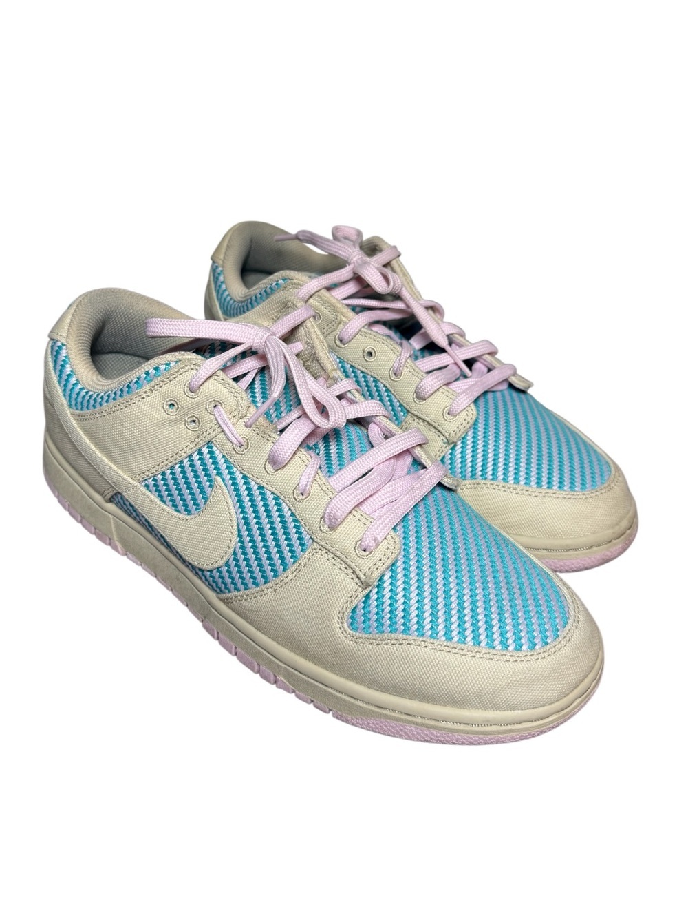 Nike Dunk Low “Heat Wave” Sneakers in Aqua Blue, Cream & Pastel Pink